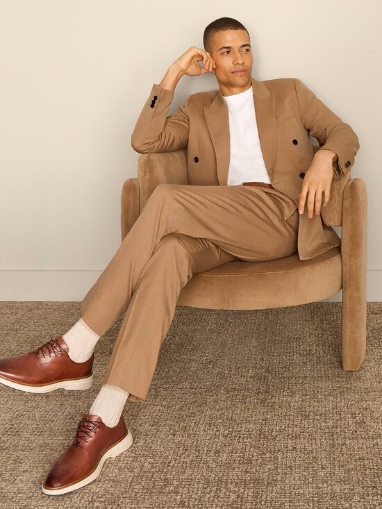 Cole Haan OriginalGrand Cityspectre Wingtip Oxfords Perforated Leather Shoes Tan main image 9